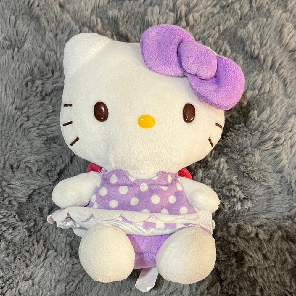 Hello Kitty Plush with Purple Polka Dot Dress